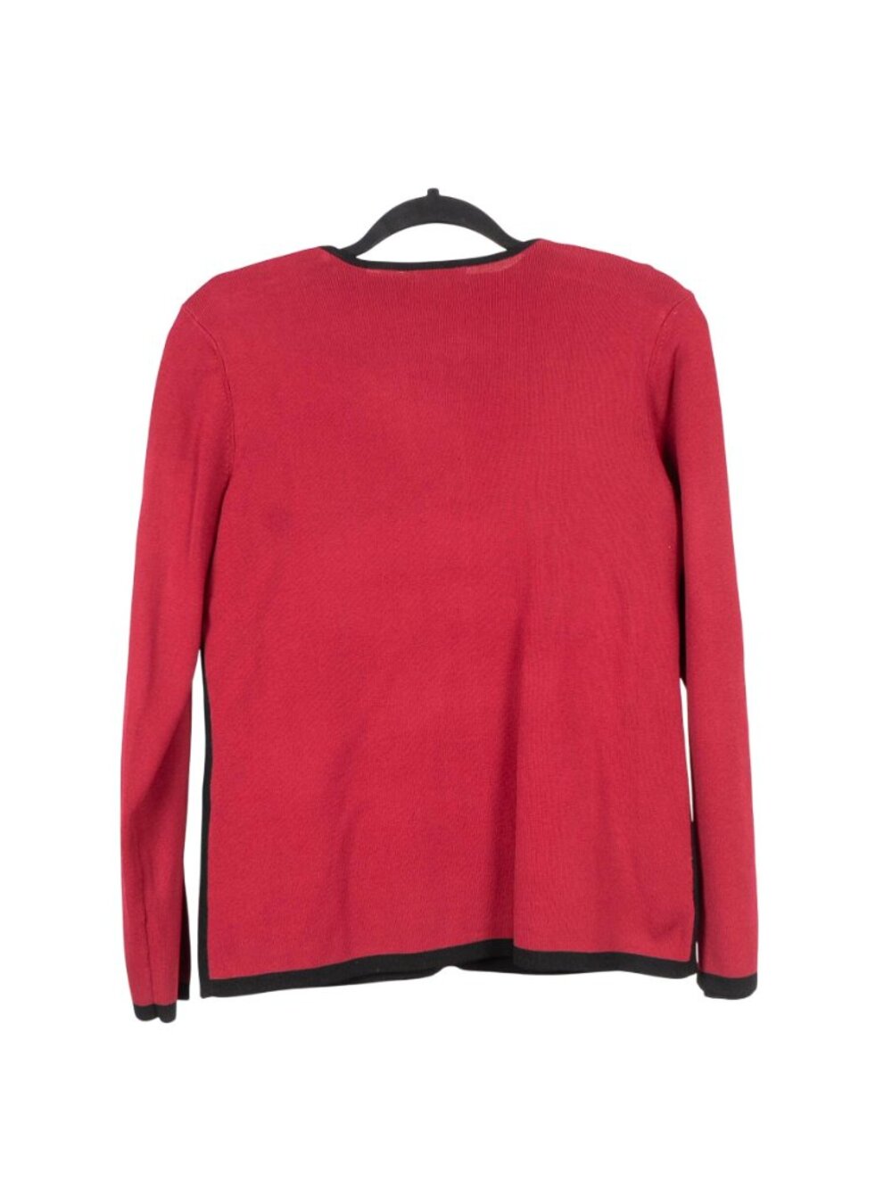 Cardigan Sweater Sleeveless Top Set S Womens 90s Red Black Trim Tank Colorblock - Picture 5 of 10
